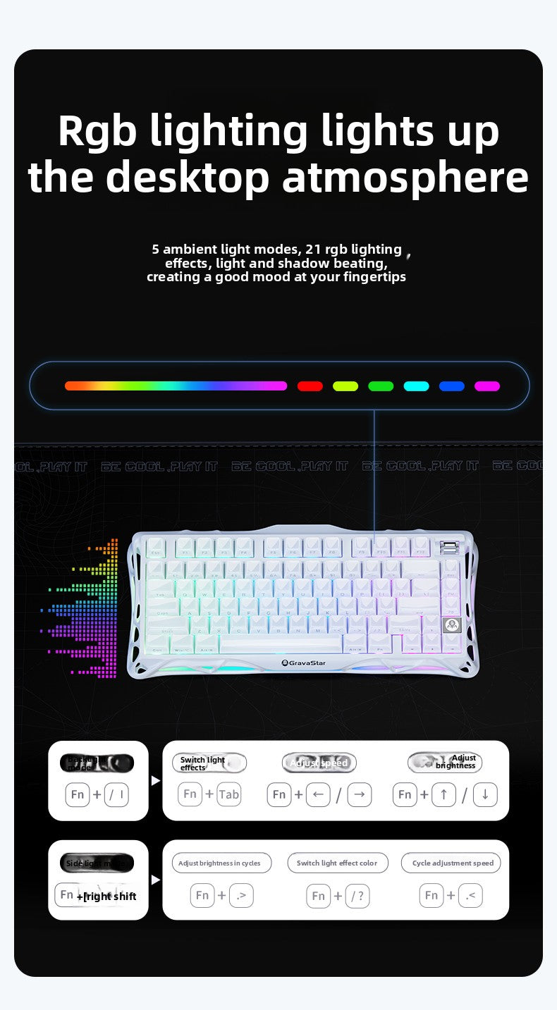 GravaStar K1 Lite Tri-Mode Gasket Mechanical Gaming Keyboard