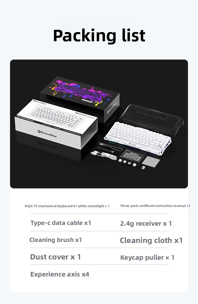 GravaStar K1 Lite Tri-Mode Gasket Mechanical Gaming Keyboard