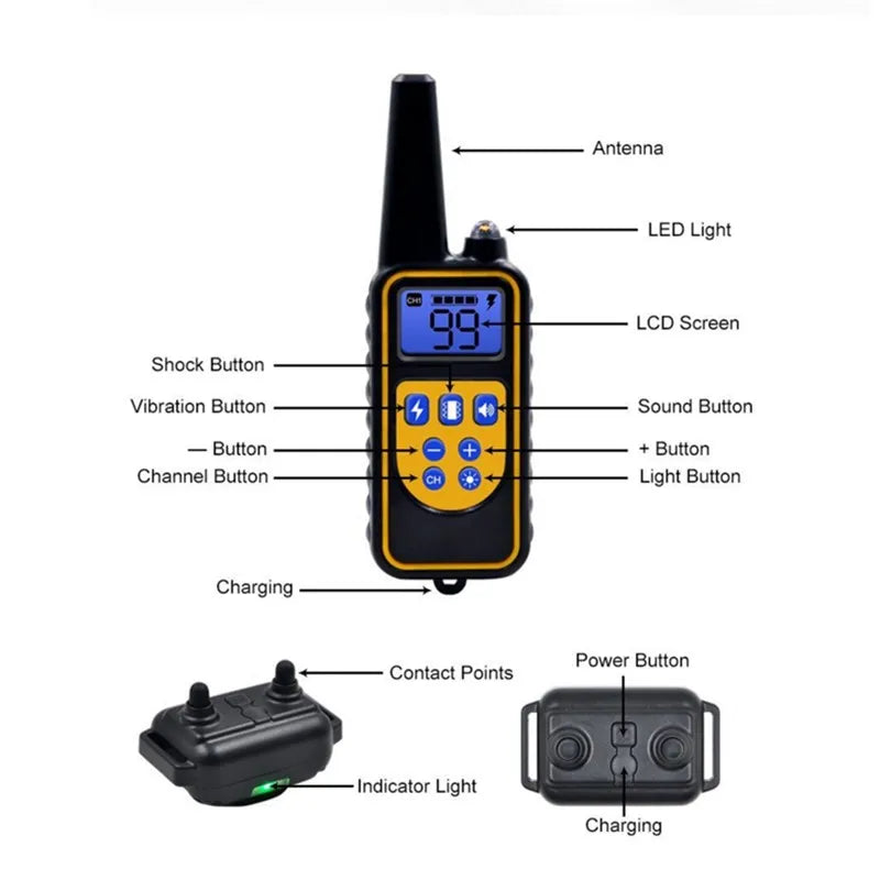 Waterproof Anti-Bark Dog Training Collar – Remote Control Rechargeable