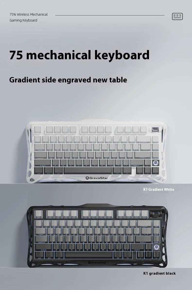GravaStar K1 75 Tri-Mode Wireless Mechanical Gaming Keyboard