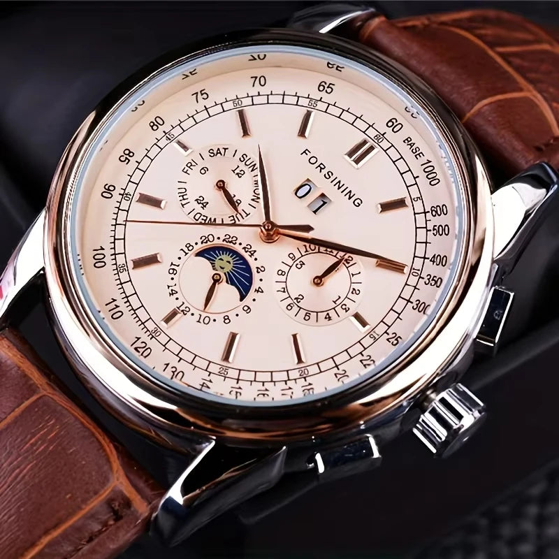 Forsining Men's Moon Phase Automatic Watch