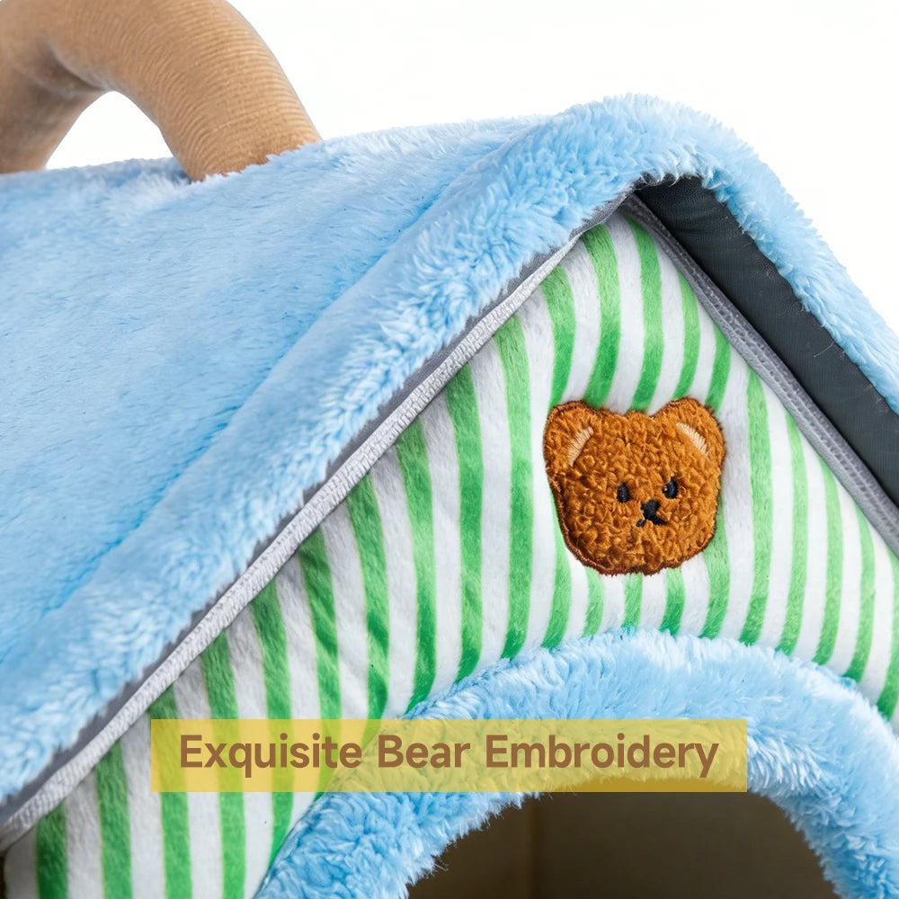 Foldable Washable Pet Cave House – Cat & Small Dog Bed