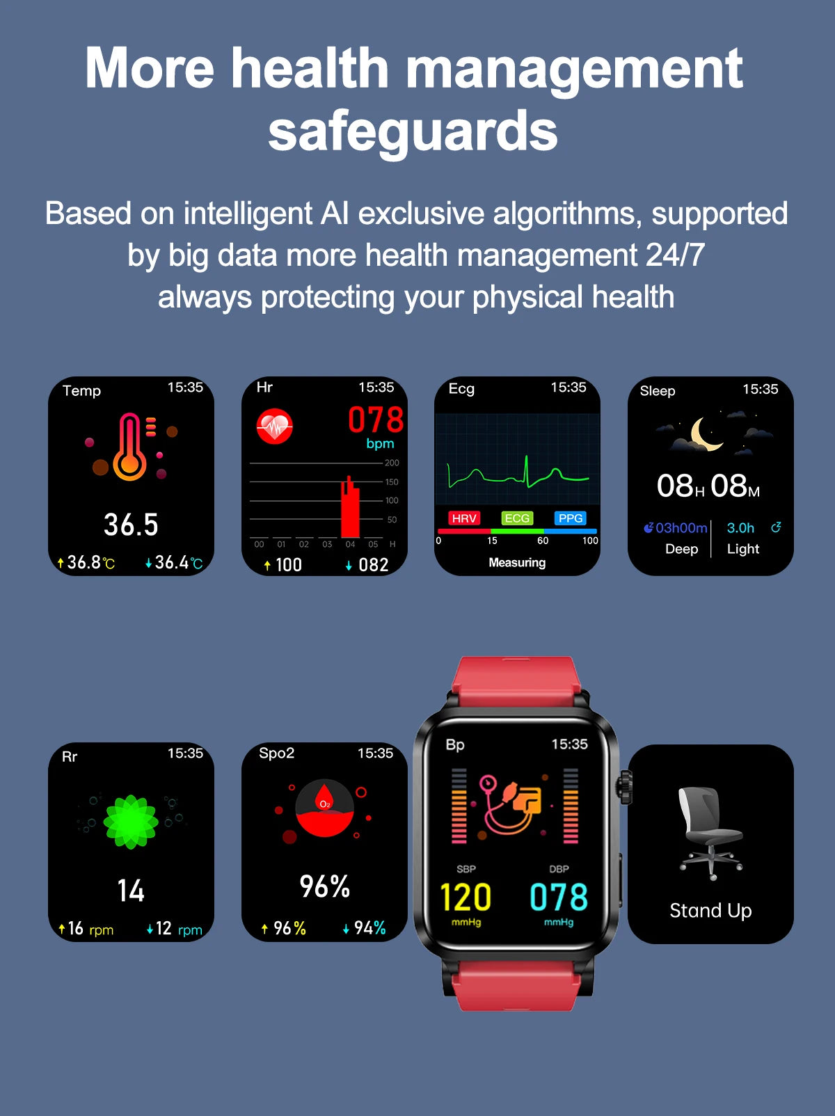 Air Pump Blood Pressure Smart Watch 2026