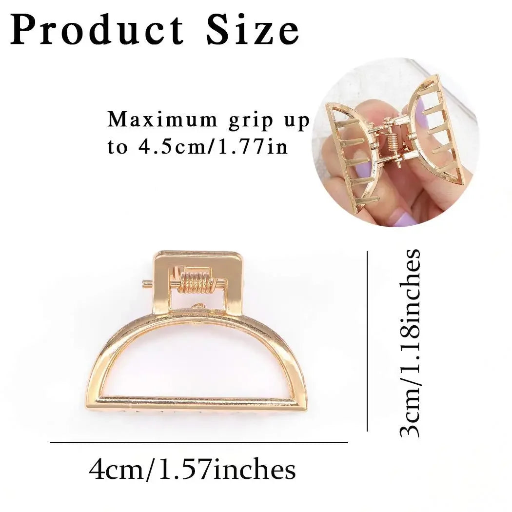 Mini Gold Hair Claw Clips – 2 Pack