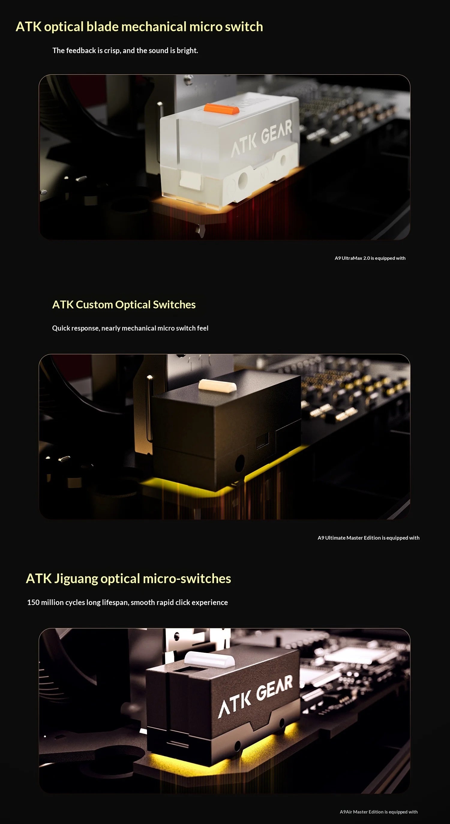 ATK DragonFly A9 Air Wireless Gaming Mouse 42000 DPI 8KHz