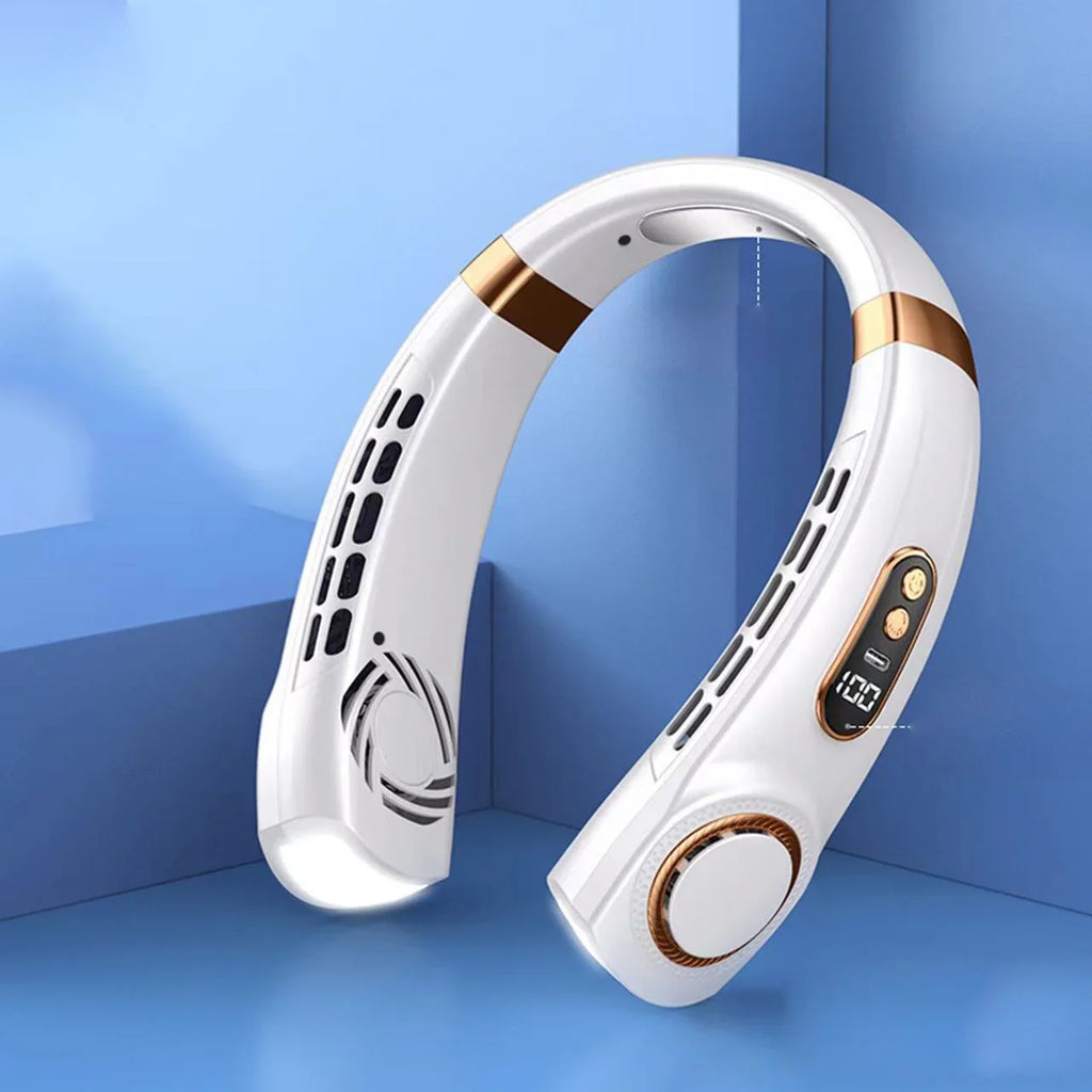 JKUOO Bladeless Neck Fan – 4000mAh 5-Speed LED