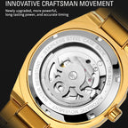 SKROX 1174 Gold Diamond Skeleton Automatic Watch