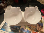 Non-Slip Double Pet Bowl with Stand – Cat & Dog Feeder