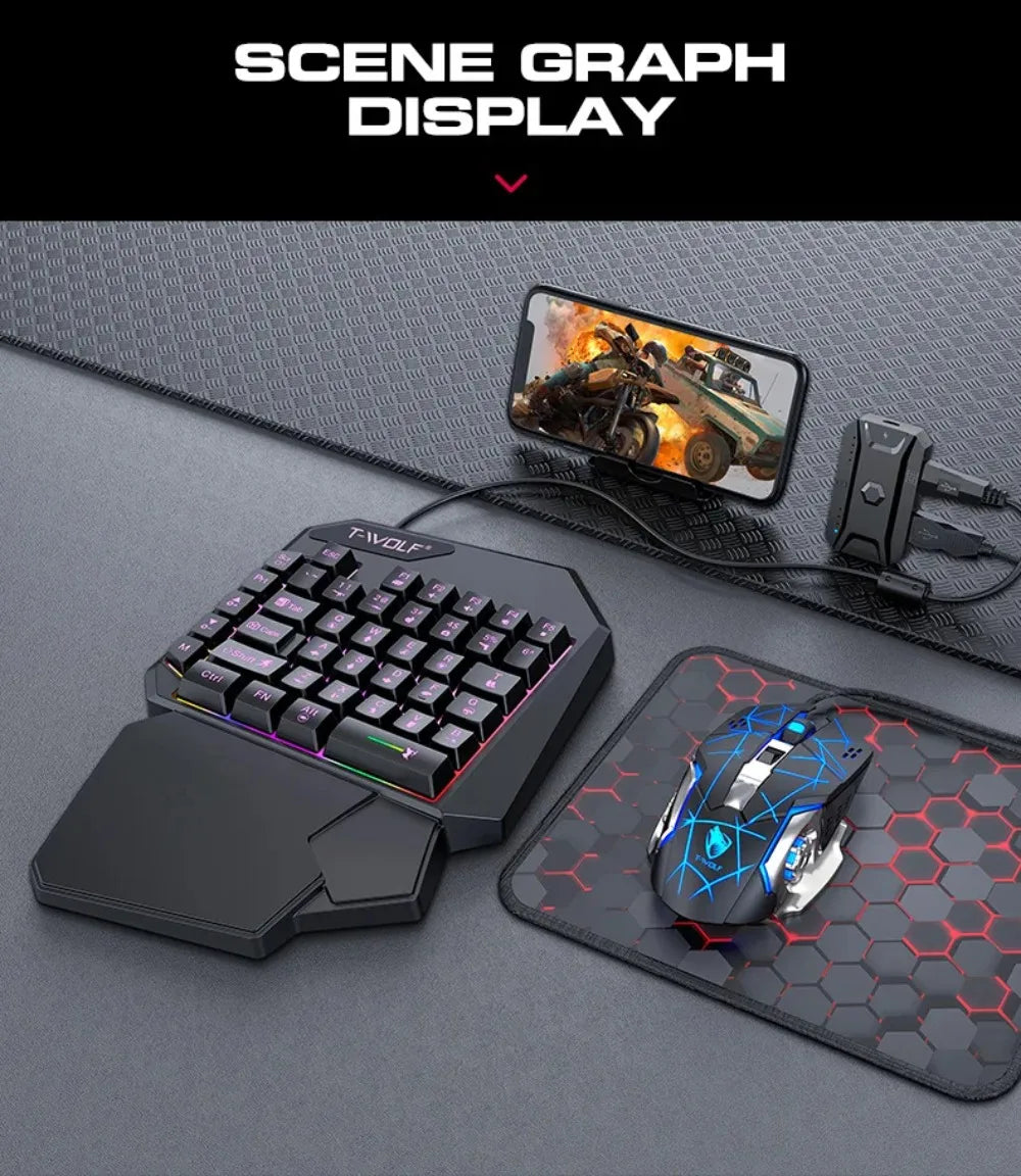 5-in-1 RGB Gaming Keyboard & Mouse Combo with Controller