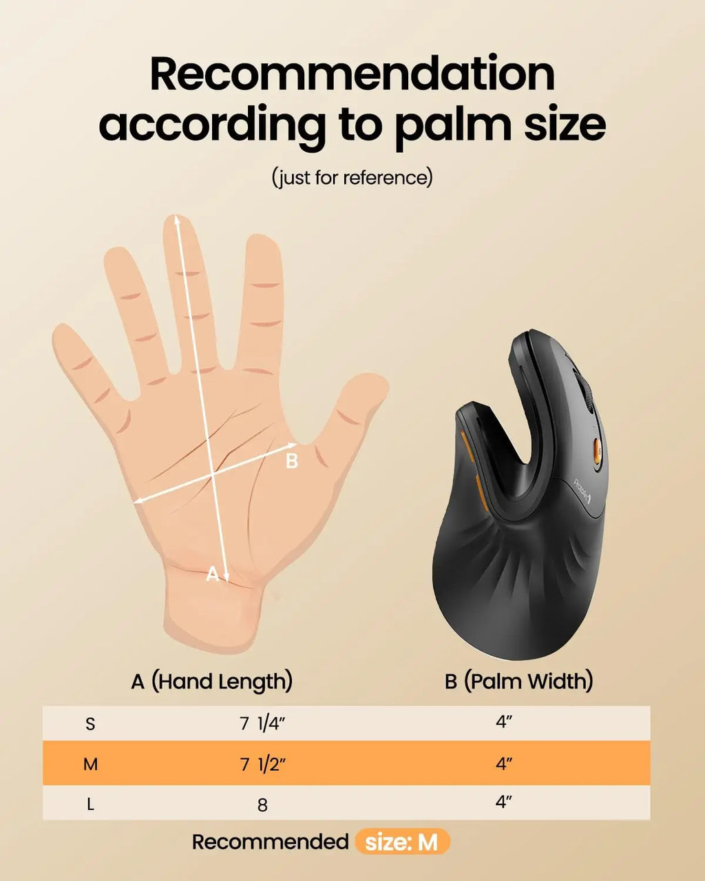 ProtoArc EM11 Ergonomic Vertical Wireless Mouse Rechargeable