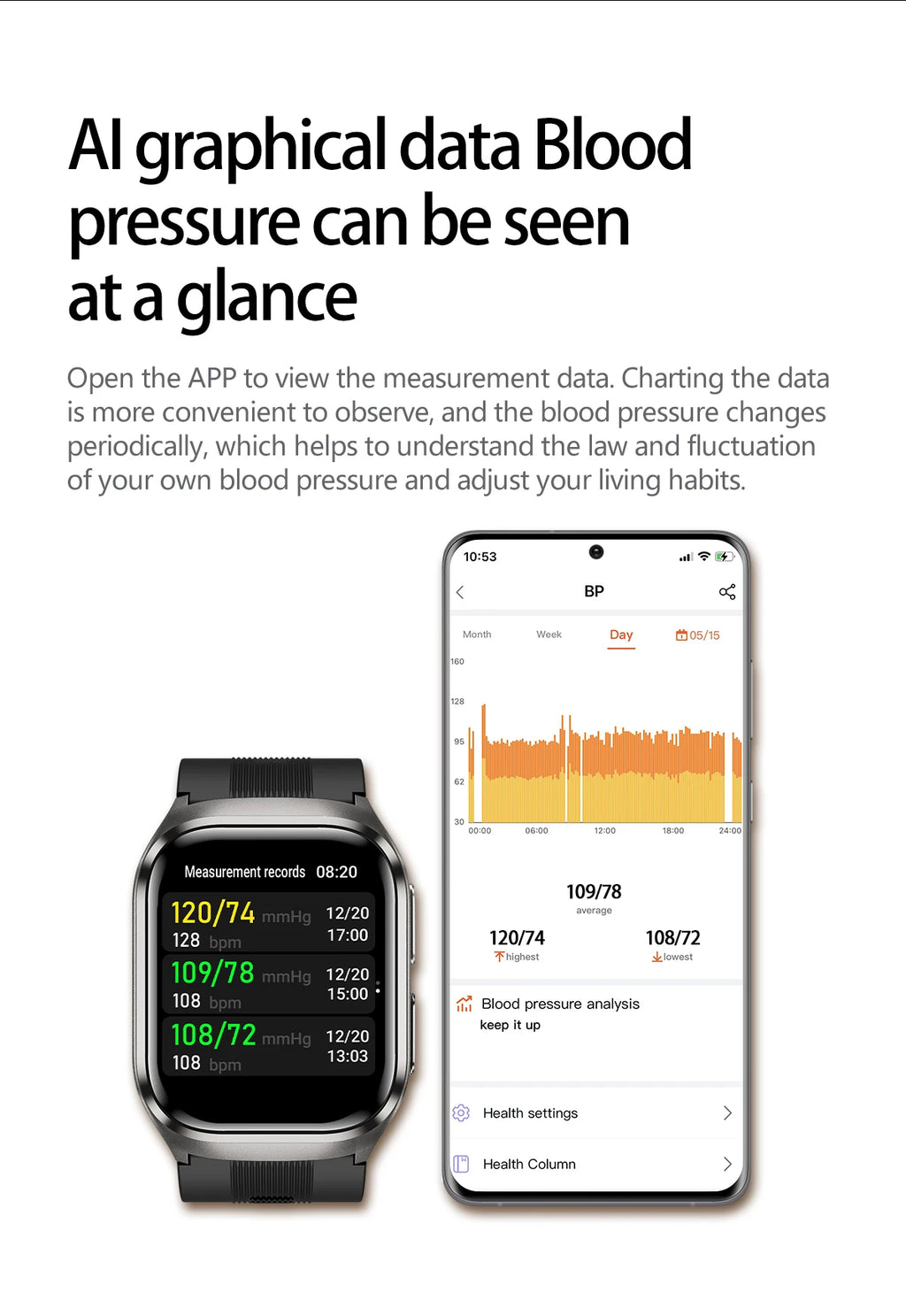 Air Pump Blood Pressure Smart Watch