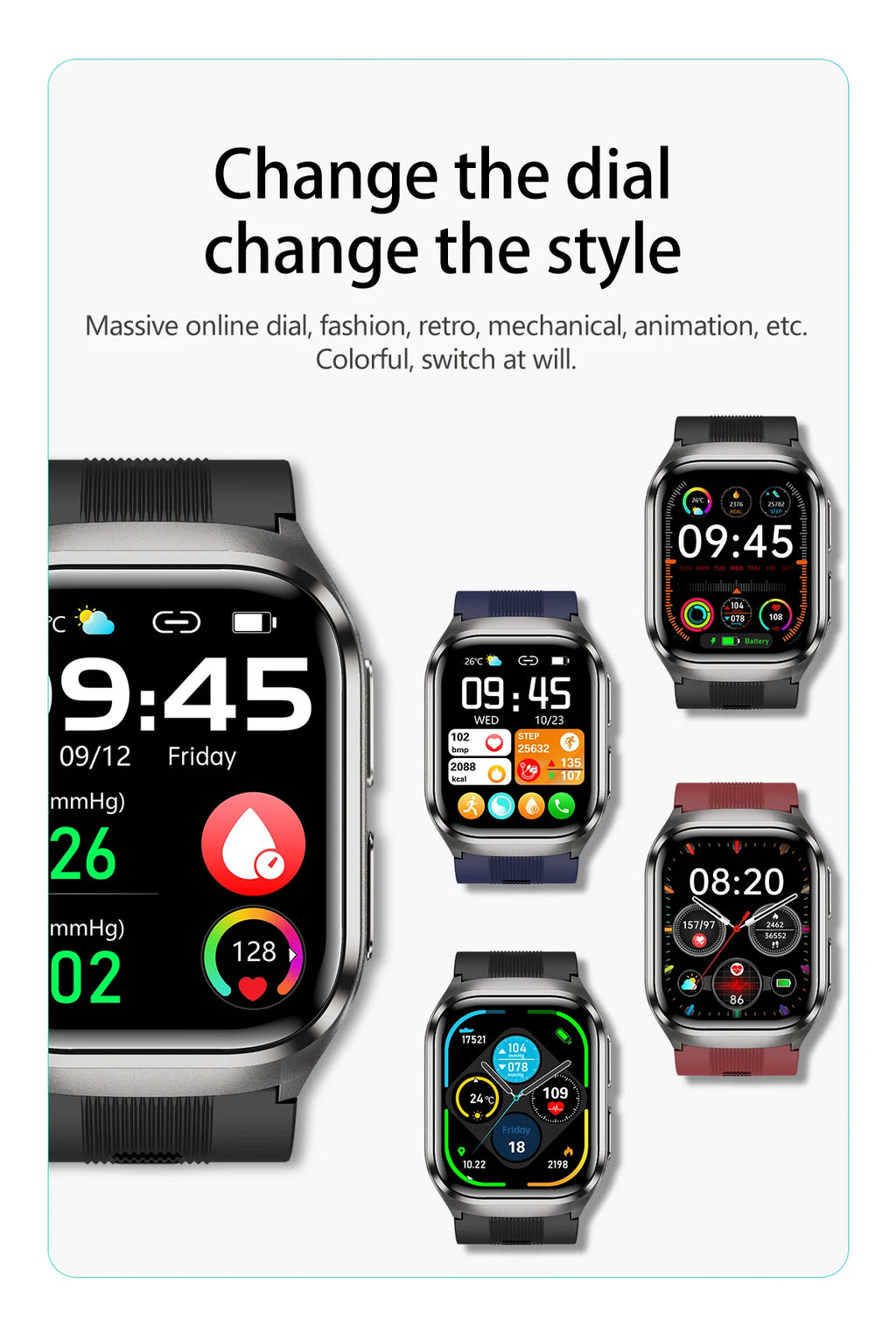 Air Pump Blood Pressure Smart Watch