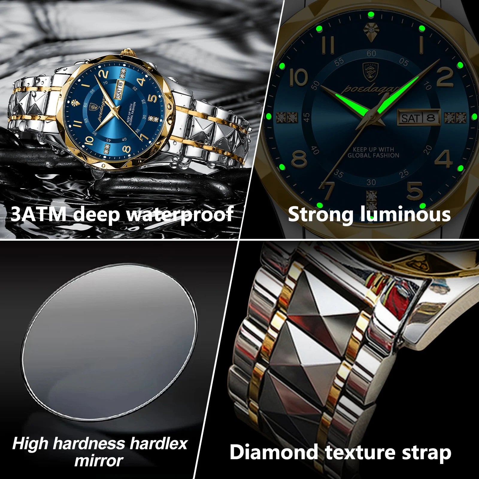 POEDAGAR 858 Men's Business Quartz Watch