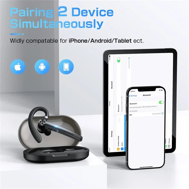 Wireless Bluetooth Headset Noise Cancelling Handsfree Business