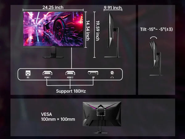 KTC 27" 180Hz 1ms Fast IPS FHD Gaming Monitor
