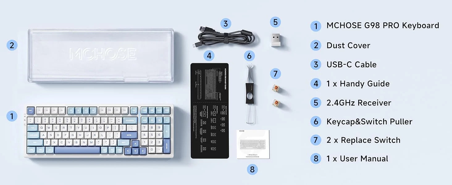 MCHOSE G98 V2 Tri-Mode Wireless Mechanical Gaming Keyboard