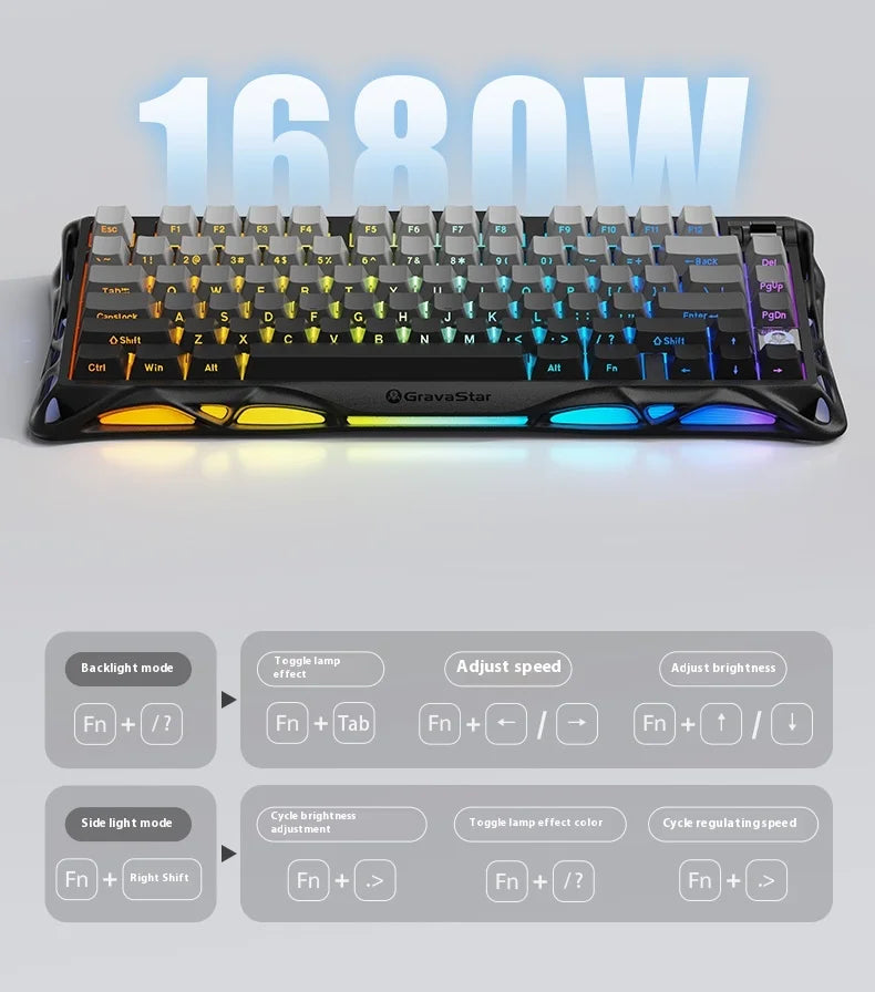 GravaStar K1 75 Tri-Mode Wireless Mechanical Gaming Keyboard