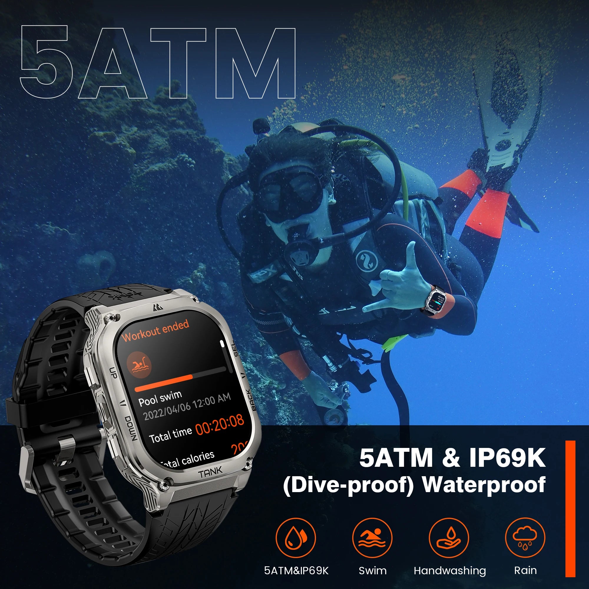 GPS Fitness Smart Watch – 480mAh