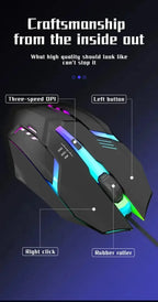 USB RGB Wired Gaming Mouse 1600 DPI Ergonomic Backlit