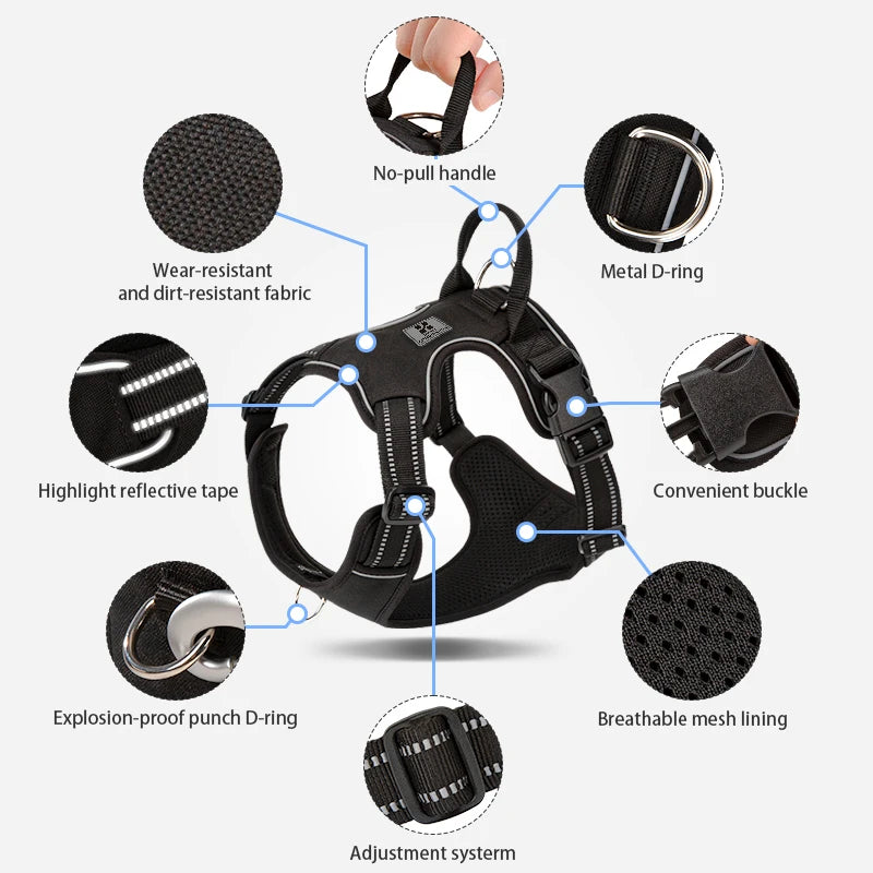 No-Pull Reflective Dog Harness