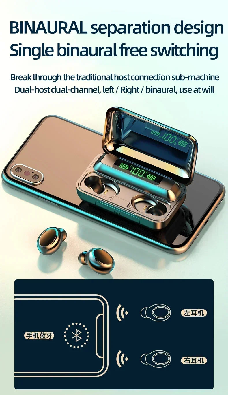 TWS F9-5 Bluetooth 5.3 Earbuds HiFi Waterproof Hearing Aid