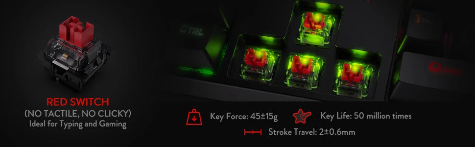 Redragon K582 SURARA 104-Key RGB Mechanical Gaming Keyboard