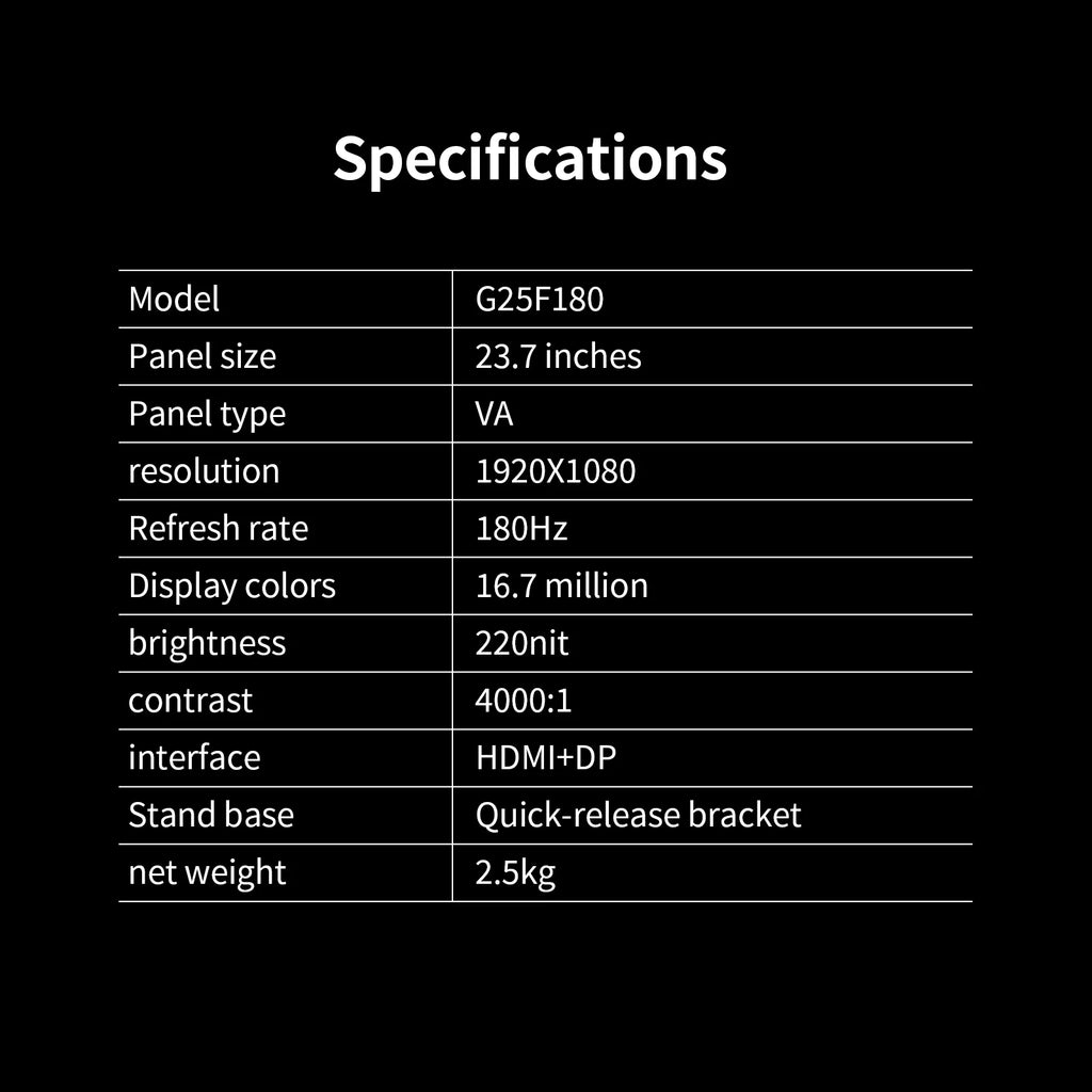 Reletech 23.8" Curved 180Hz FHD VA Gaming Monitor