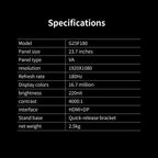 Reletech 23.8" Curved 180Hz FHD VA Gaming Monitor
