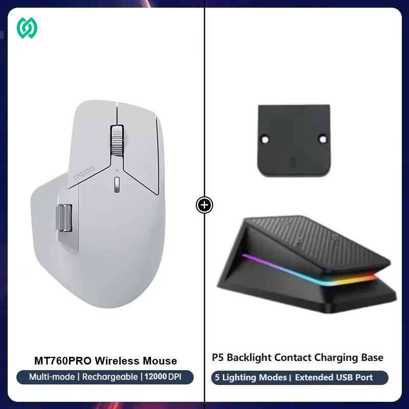Rapoo MT720PRO Wireless Mouse 12000 DPI NearLink Bluetooth
