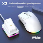 NexusClick Dual Mode Wireless Gaming Mouse,Lightweight RGB Backlit Magnetic Charging Dock DPI Adjustable Ergonomic for Laptop PC