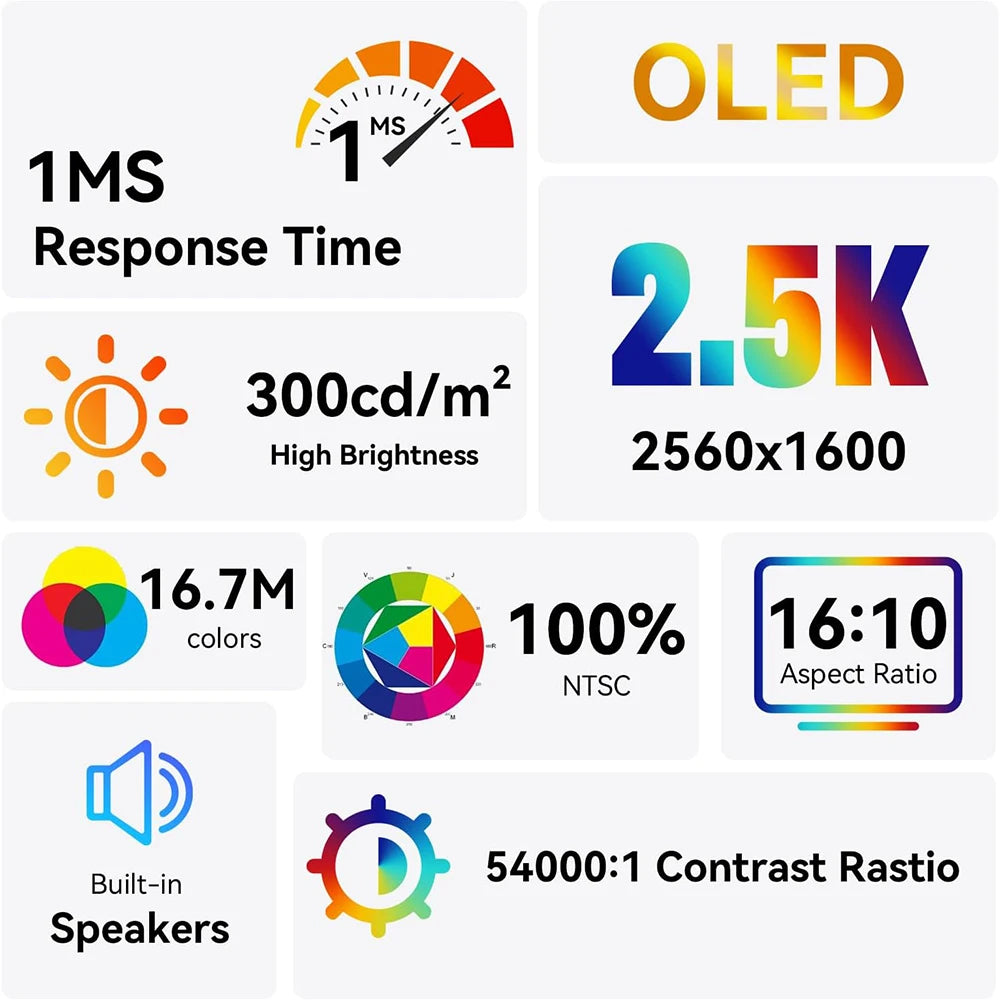 OLED 2.5K 10.5" Portable Touchscreen Monitor