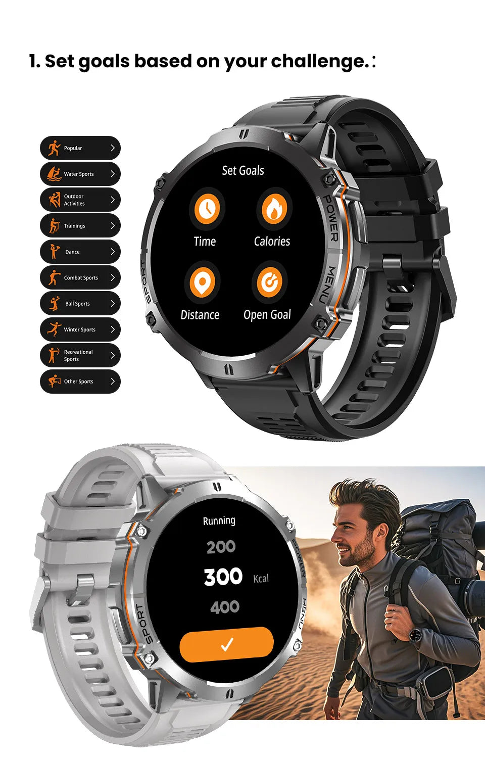 Large Battery Outdoor Smart Watch
