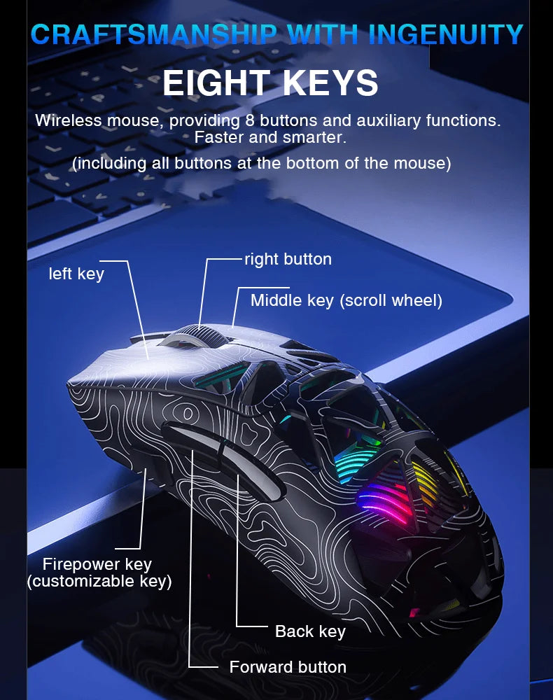 AULA SC620 Wireless Gaming Mouse 12000 DPI RGB