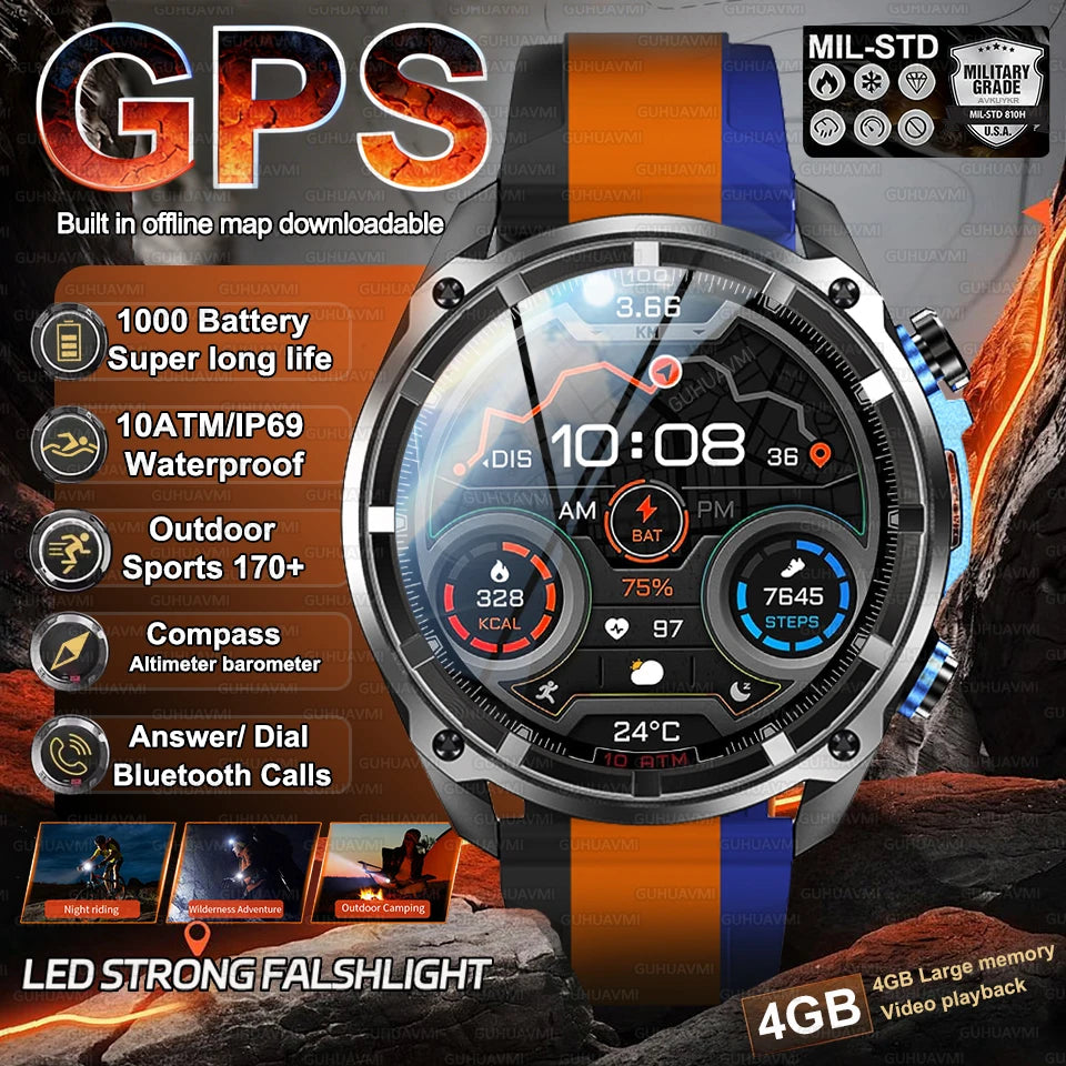 GPS Offline Map Smart Watch – 1000mAh