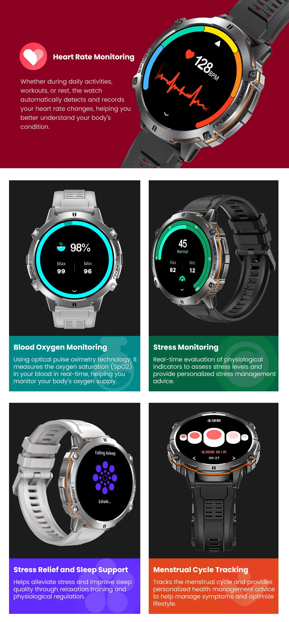 Large Battery Outdoor Smart Watch