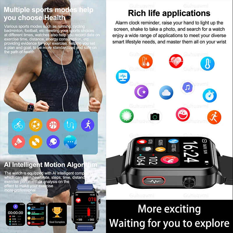 Air Pump Blood Pressure Smart Watch 2026
