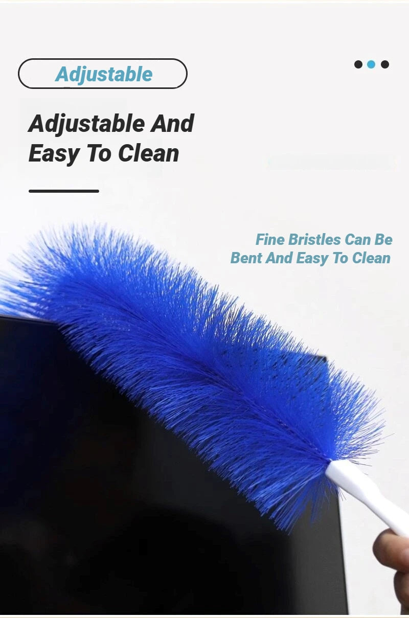 Bendable Fan Duster – Long Handle Ultra-Fine Bristle Cleaning Tool