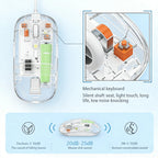 KEBIDUMEI Transparent Wireless Mouse Bluetooth Dual Mode Silent