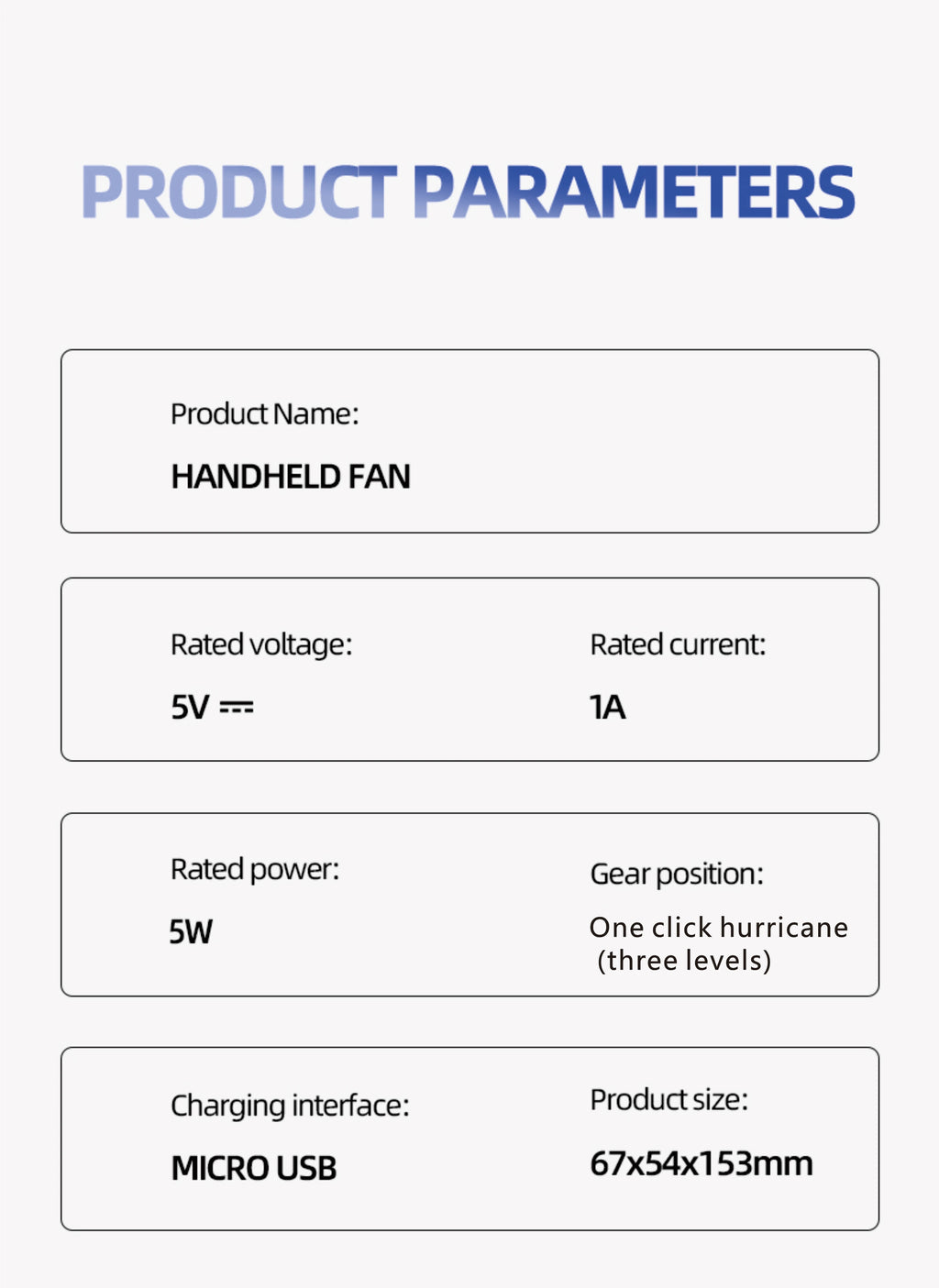 Mini USB Handheld Fan – Fast Charging Portable Personal Fan