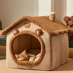 Foldable Washable Pet Cave House – Cat & Small Dog Bed