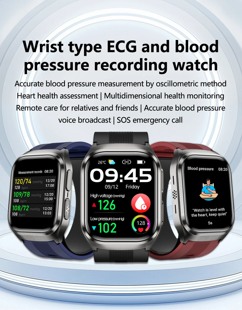 Airbag ECG Smart Watch with NFC