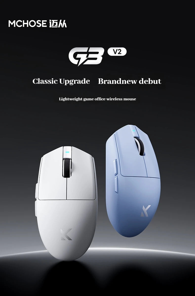 MCHOSE G3 V2 Pro Gaming Mouse Wireless Tri-mode PAW3395 800mAh Charging Lightweight Ergonomics Esports Mouse PC Office Accessori