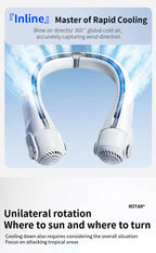 Rotor Bladeless Neck Fan – USB Rechargeable Turbo Cooling Fan