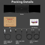 14" FHD IPS Dual Portable Monitor Screen Extender