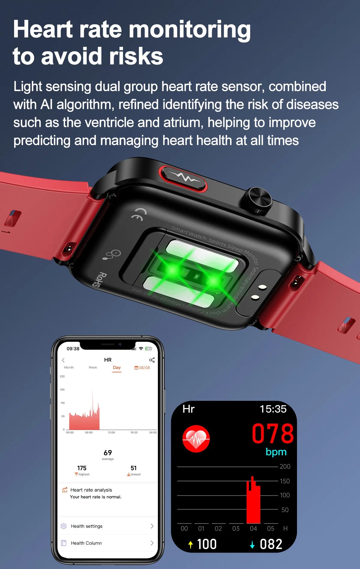 Air Pump Blood Pressure Smart Watch 2026