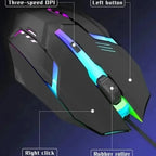 USB RGB Wired Gaming Mouse 1600 DPI Ergonomic Backlit
