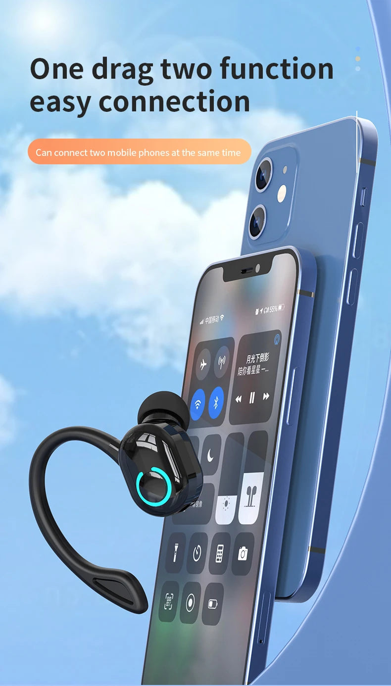 HiFi Bass Ear-Hook Earbuds Noise Cancelling Waterproof