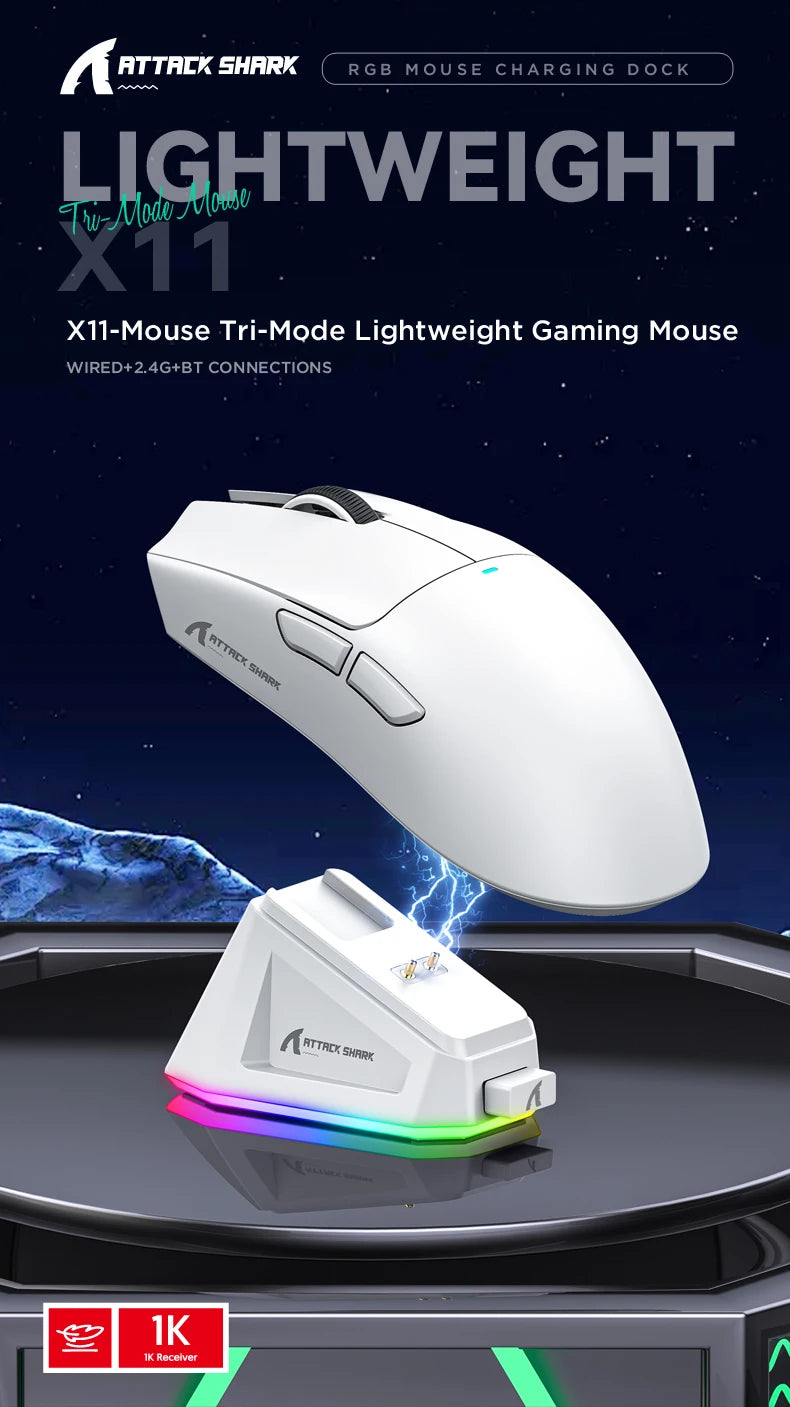 ATTACK SHARK X11 Wireless Gaming Mouse 22000 DPI 3-Mode