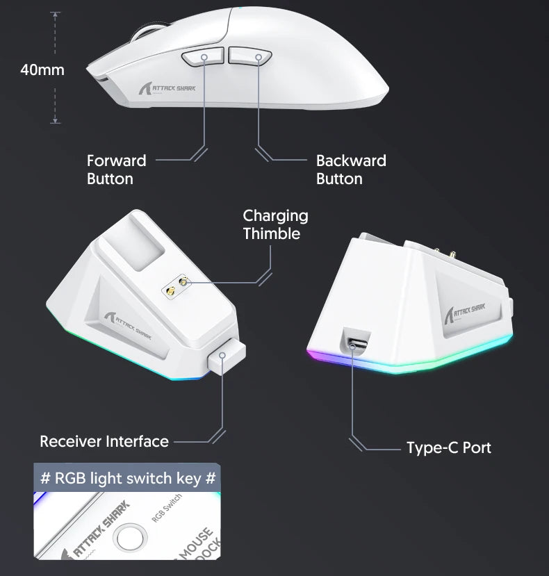 ATTACK SHARK X11 Wireless Gaming Mouse 22000 DPI 3-Mode