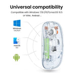 KEBIDUMEI Transparent Wireless Mouse Bluetooth Dual Mode Silent